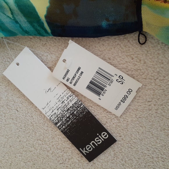 Kensie Blurred Floral Print Buttercup Dress - Picture 10 of 10